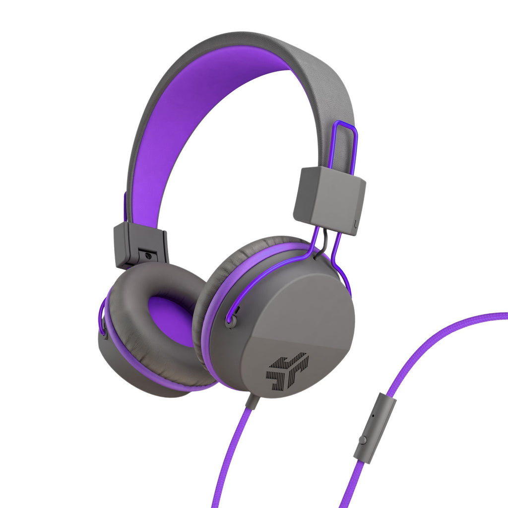 JBuddies Studio On-Ear Kids Wired Headphones Peach - Graphite/Violet