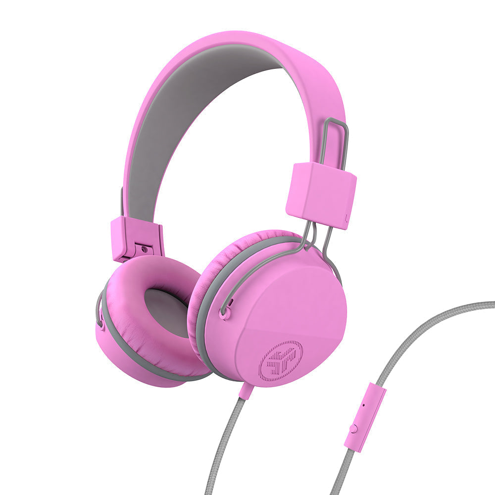 JBuddies Studio On-Ear Kids Wired Headphones Peach - Pink/Gray